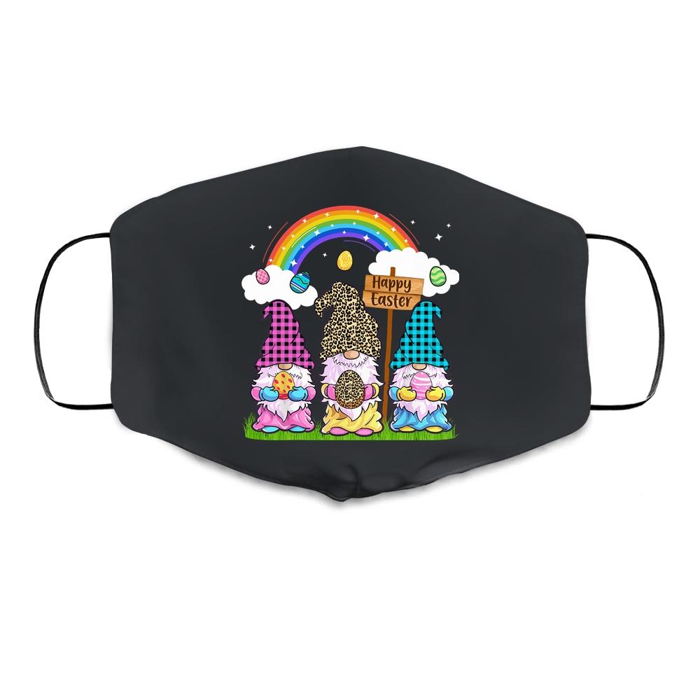 Gnome Easter Leopard Print Easter Day Cloth Face Mask