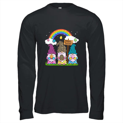 Gnome Easter Leopard Print Easter Day-T-Shirt & Hoodie-Long Sleeve T-Shirt-Black