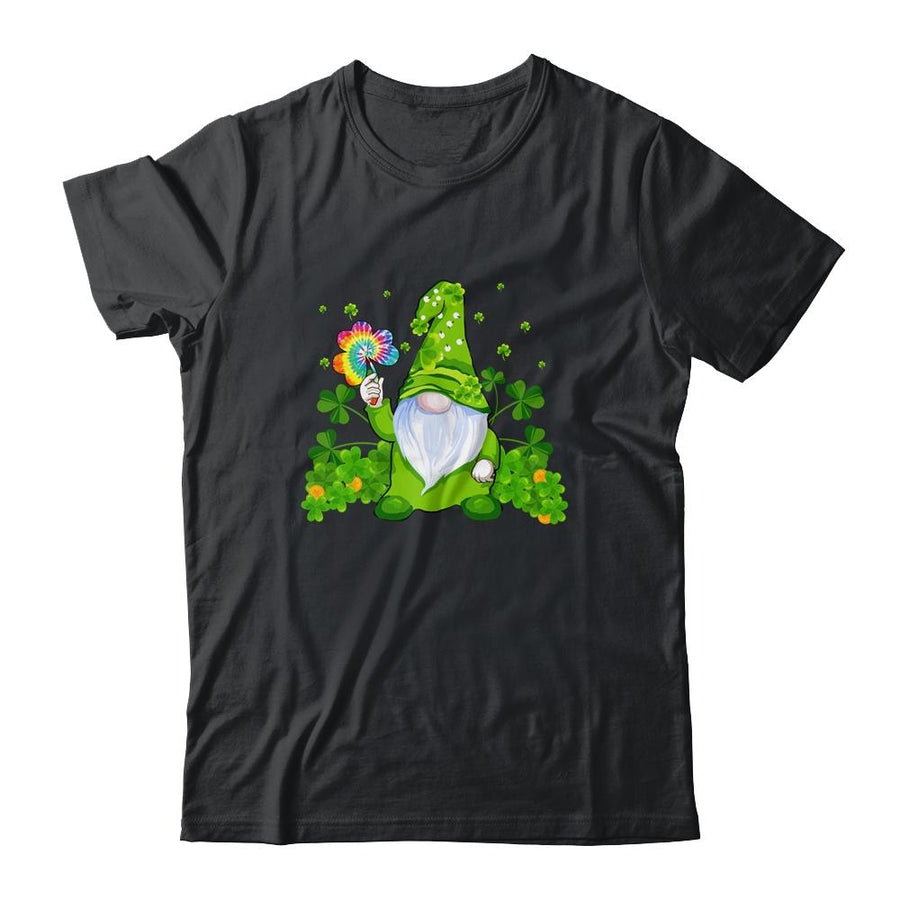 Gnome Tie Dye Shamrock St Patricks Day-T-Shirt & Hoodie-Classic T-Shirt-Black