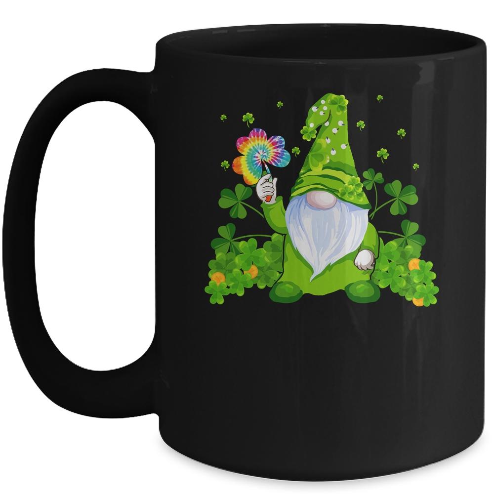 Gnome Tie Dye Shamrock St Patricks Day Mug-Coffee Mug-Mug-Black