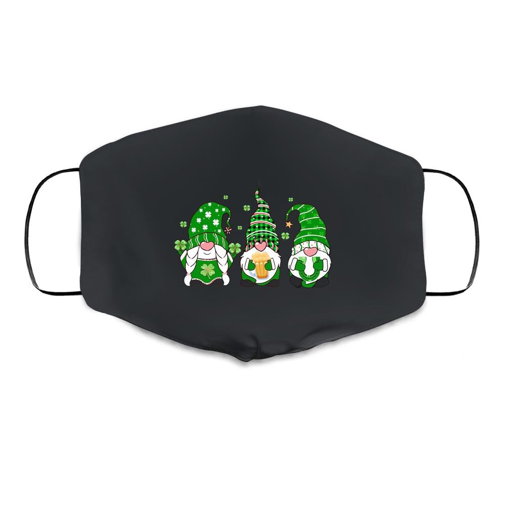 Gnomes St Patricks Day Women Shamrock Gnome Gift Cloth Face Mask