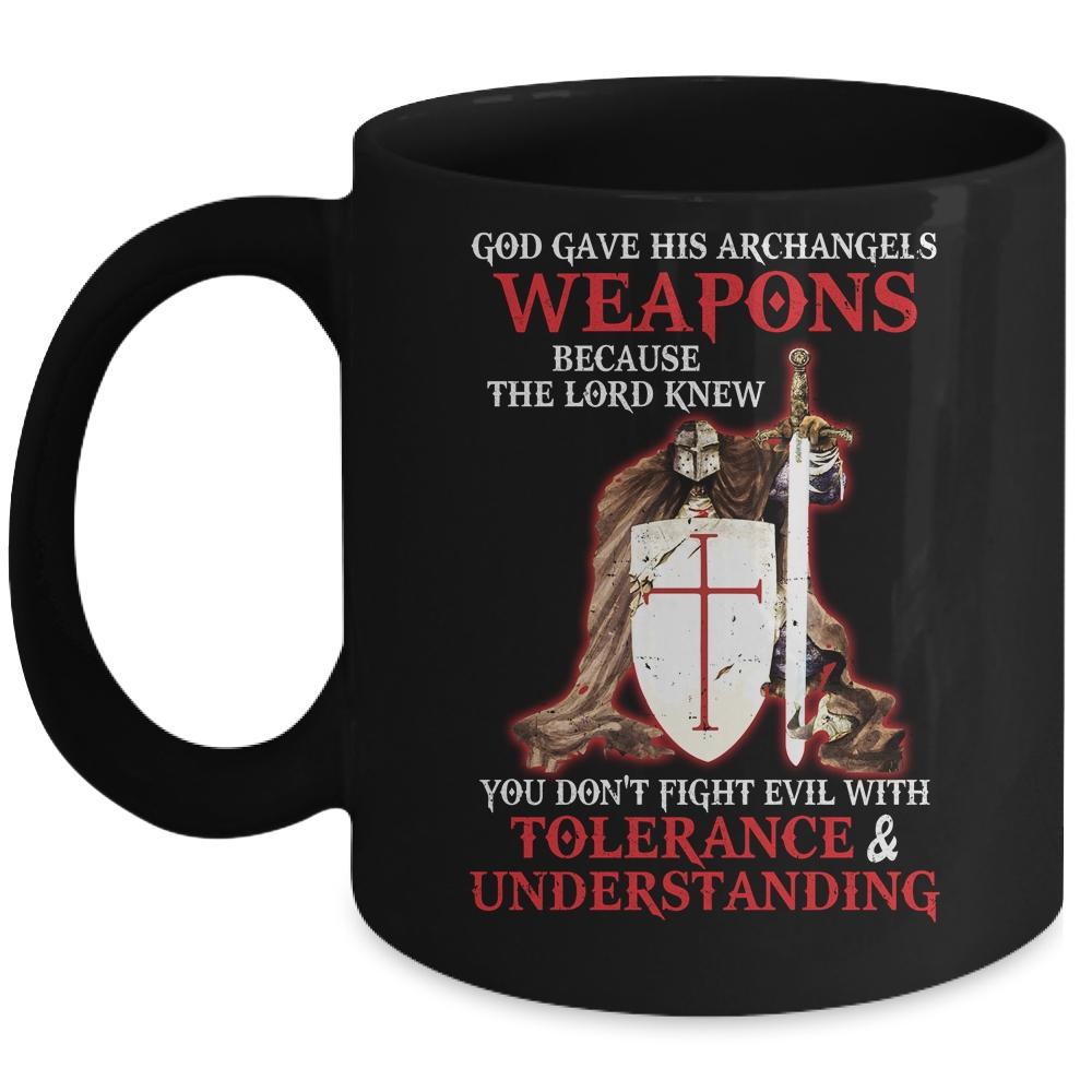 God Gave His Archangels Weapons Christian Knight Templar Mug-Coffee Mug-Mug-Black