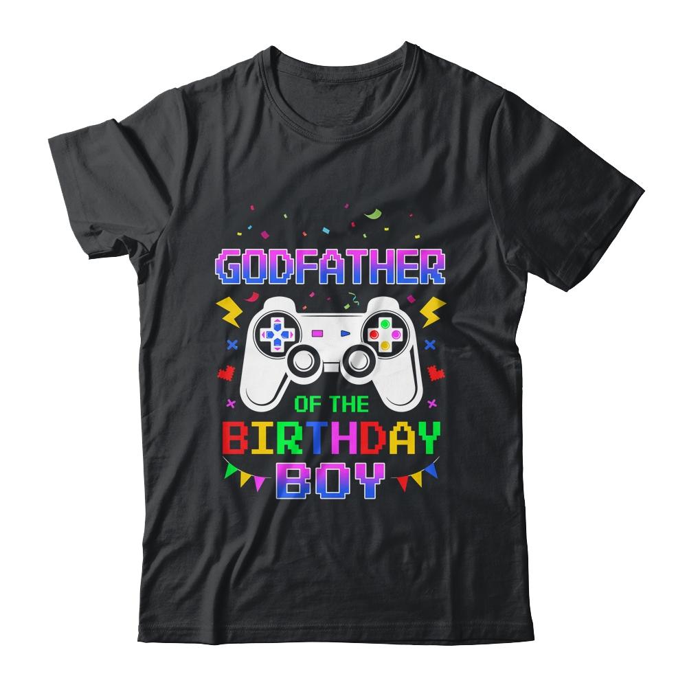 Godfather Of The Birthday Boy Video Gamer-T-Shirt & Hoodie-Classic T-Shirt-Black