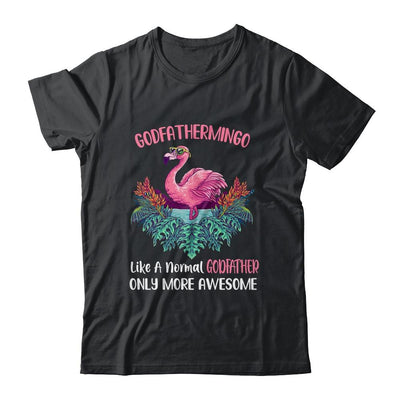 Godfathermingo Like An Godfather Only Awesome Floral Flamingo Gift-T-Shirt & Hoodie-Classic T-Shirt-Black