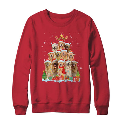 Golden Retriever Christmas Tree Pajama Xmas-T-Shirt & Sweatshirt-Crewneck Sweatshirt-Red