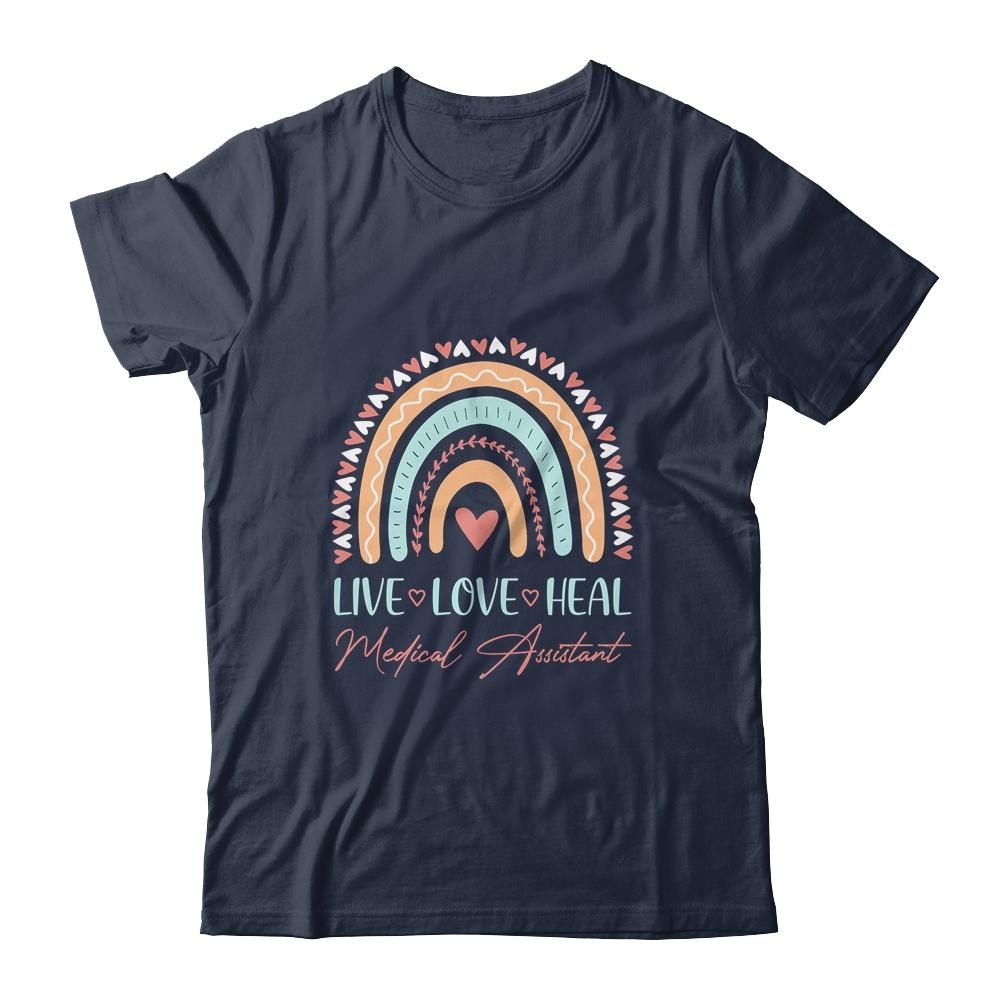 Graduation Rainbow Medical Assistant For Women-T-Shirt & Hoodie-Classic T-Shirt-Navy