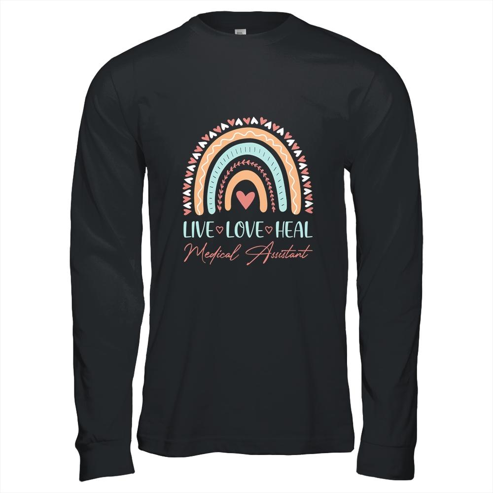 Graduation Rainbow Medical Assistant For Women-T-Shirt & Hoodie-Long Sleeve T-Shirt-Black