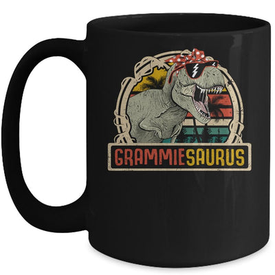 Grammiesaurus T Rex Dinosaur Grammie Saurus Family Matching Mug-Coffee Mug-Mug-Black