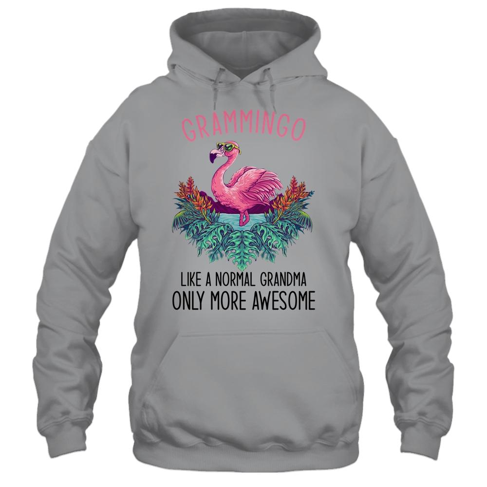 Grammingo Like A Grandma Only Awesome Flamingo-T-Shirt & Hoodie-Pullover Hoodie-Sport Grey