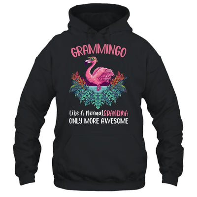 Grammingo Like An Grandma Only Awesome Floral Flamingo Gift-T-Shirt & Hoodie-Pullover Hoodie-Black