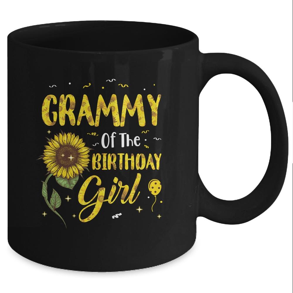 Grammy Of The Birthday Girl Grammy Sunflower Gifts Mug-Coffee Mug-Mug-Black