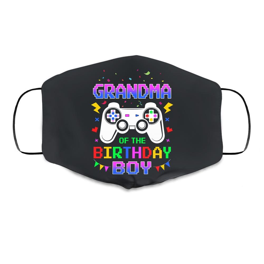 Grandma Of The Birthday Boy Video Gamer Cloth Face Mask