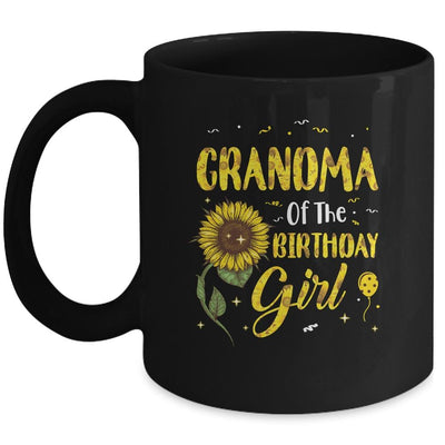 Grandma Of The Birthday Girl Grandma Sunflower Gifts Mug-Coffee Mug-Mug-Black