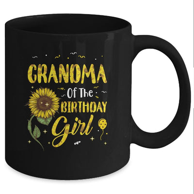 Grandma Of The Birthday Girl Grandma Sunflower Gifts Mug-Coffee Mug-Mug-Black