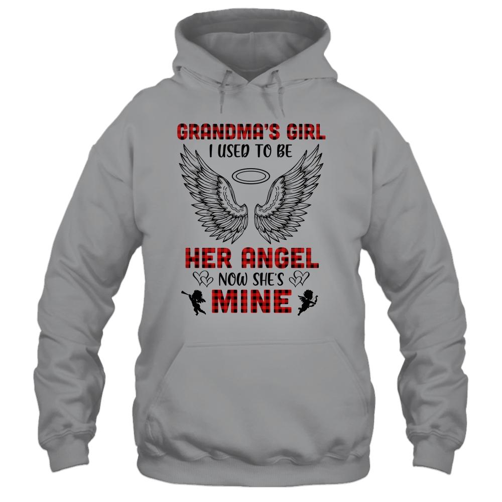 Grandma's Girl I Used To Be Her Angel Now She's Mine-T-Shirt & Hoodie-Pullover Hoodie-Sport Grey