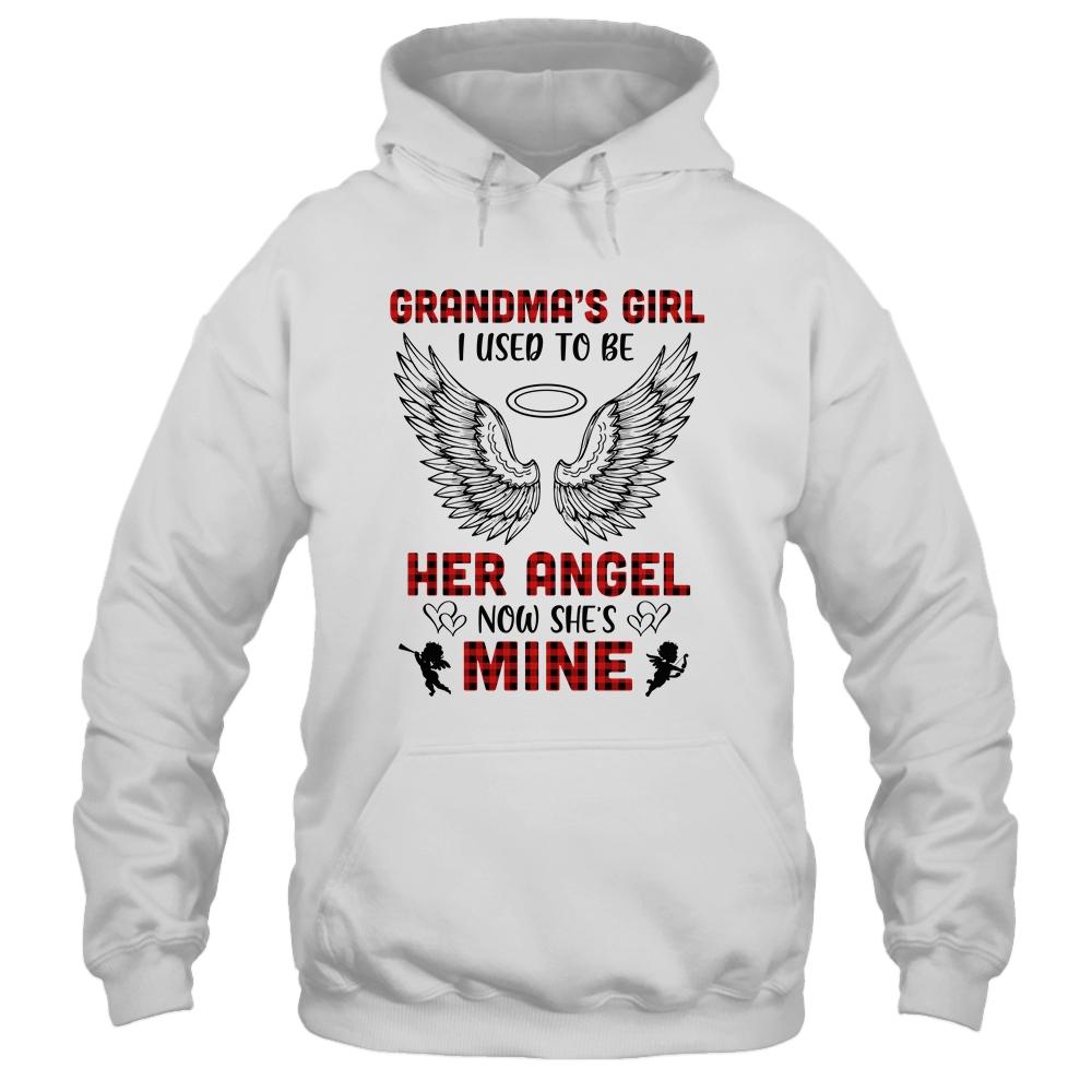 Grandma's Girl I Used To Be Her Angel Now She's Mine-T-Shirt & Hoodie-Pullover Hoodie-White