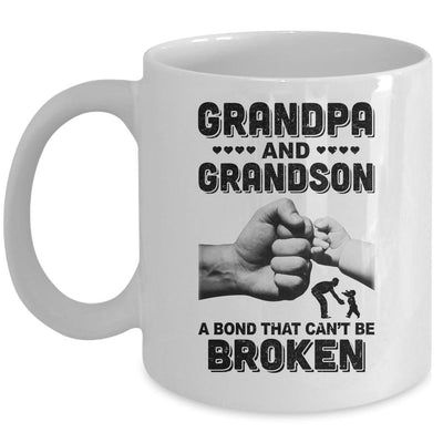 Grandpa And Grandson A Bond That Can't Be Broken Gift Mug-Coffee Mug-Mug-White