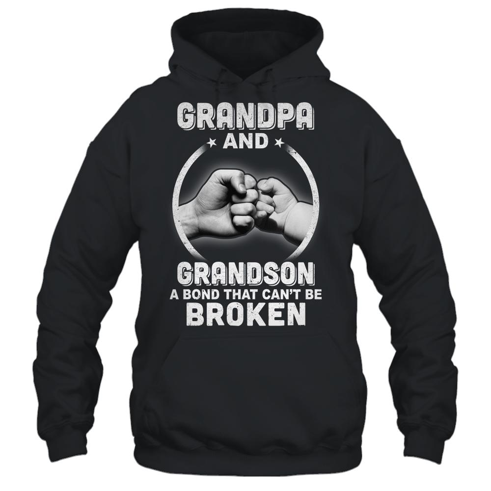 Grandpa And Grandson A Bond That Can't Be Broken-T-Shirt & Hoodie-Pullover Hoodie-Black