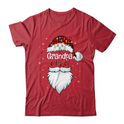 Grandpa Claus Beard Red Plaid Christmas Pajamas Xmas-T-Shirt & Sweatshirt-Classic T-Shirt-Red
