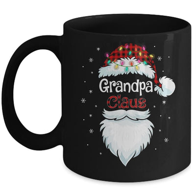 Grandpa Claus Beard Red Plaid Christmas Pajamas Xmas Mug-Coffee Mug-Mug-Black