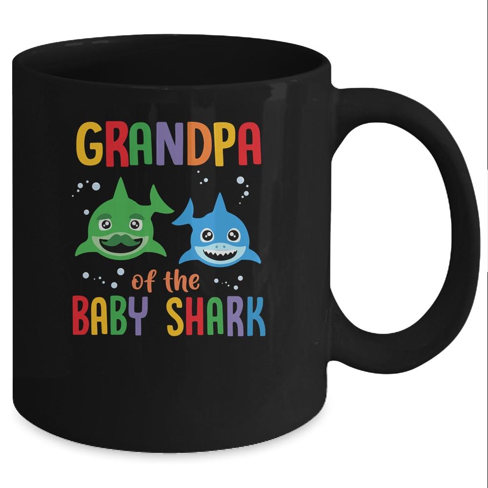 Grandpa Of The Baby Shark Birthday Grandpa Shark Mug-Coffee Mug-Mug-Black