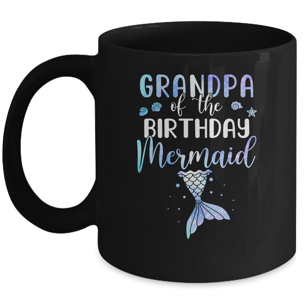Grandpa Of The Birthday Mermaid Matching Family Mug-Coffee Mug-Mug-Black