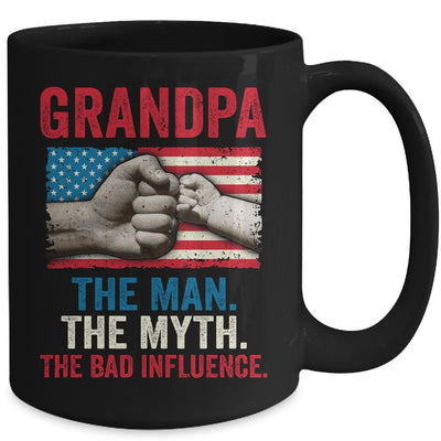 Grandpa The Man The Myth The Bad Influence American Flag Mug-Coffee Mug-