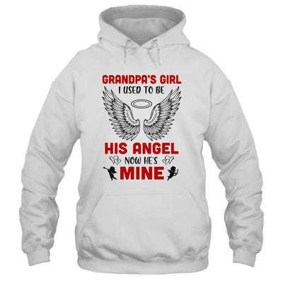Grandpa's Girl I Used To Be His Angel Now He's Mine-T-Shirt & Hoodie-Pullover Hoodie-White