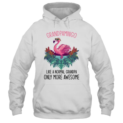 Grandpamingo Like A Grandpa Only Awesome Flamingo-T-Shirt & Hoodie-Pullover Hoodie-White