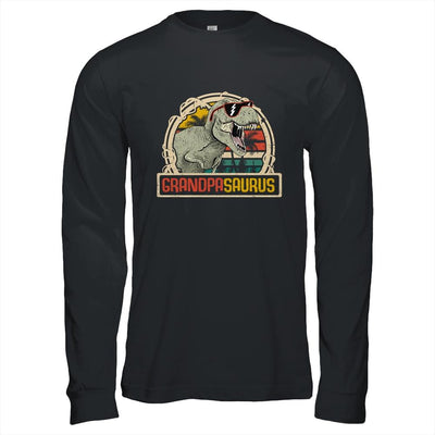 Grandpasaurus T Rex Dinosaur Grandpa Saurus Family Matching-T-Shirt & Hoodie-Long Sleeve T-Shirt-Black