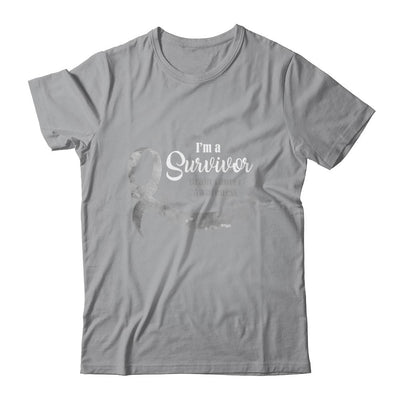 Gray Butterfly I'm A Survivor Brain Cancer Awareness-T-Shirt & Hoodie-Classic T-Shirt-Sport Grey
