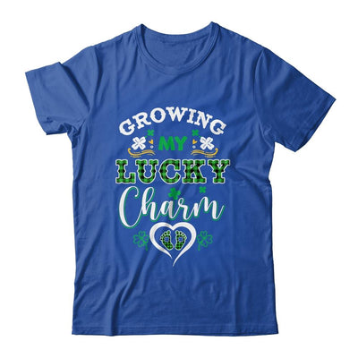 Growing My Lucky Charm Funny St Patricks Day Pregnancy Mom-T-Shirt & Tank Top-Classic T-Shirt-Royal