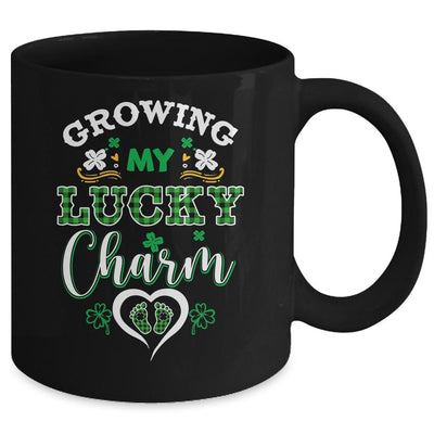 Growing My Lucky Charm Funny St Patricks Day Pregnancy Mom Mug-Coffee Mug-