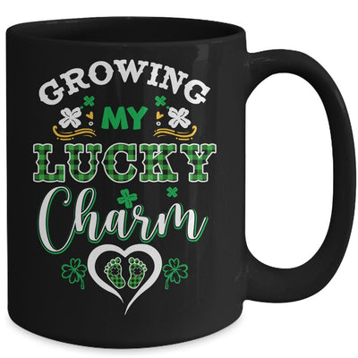 Growing My Lucky Charm Funny St Patricks Day Pregnancy Mom Mug-Coffee Mug-