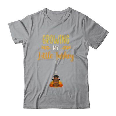Growing My Turkey Thanksgiving Pregnancy Announcement-T-Shirt & Hoodie-Classic T-Shirt-Sport Grey