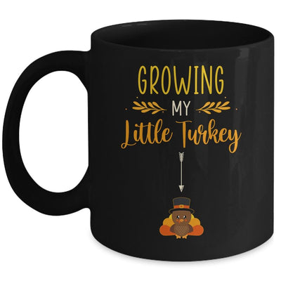 Growing My Turkey Thanksgiving Pregnancy Announcement Mug-Coffee Mug-Mug-Black
