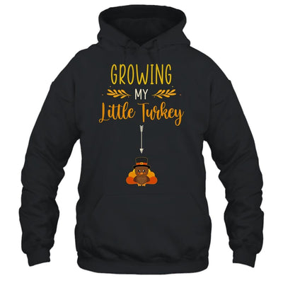 Growing My Turkey Thanksgiving Pregnancy Announcement-T-Shirt & Hoodie-Pullover Hoodie-Black