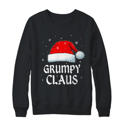 Grumpy Claus Santa Hat Christmas Gift Family Matching-T-Shirt & Sweatshirt-Crewneck Sweatshirt-Black