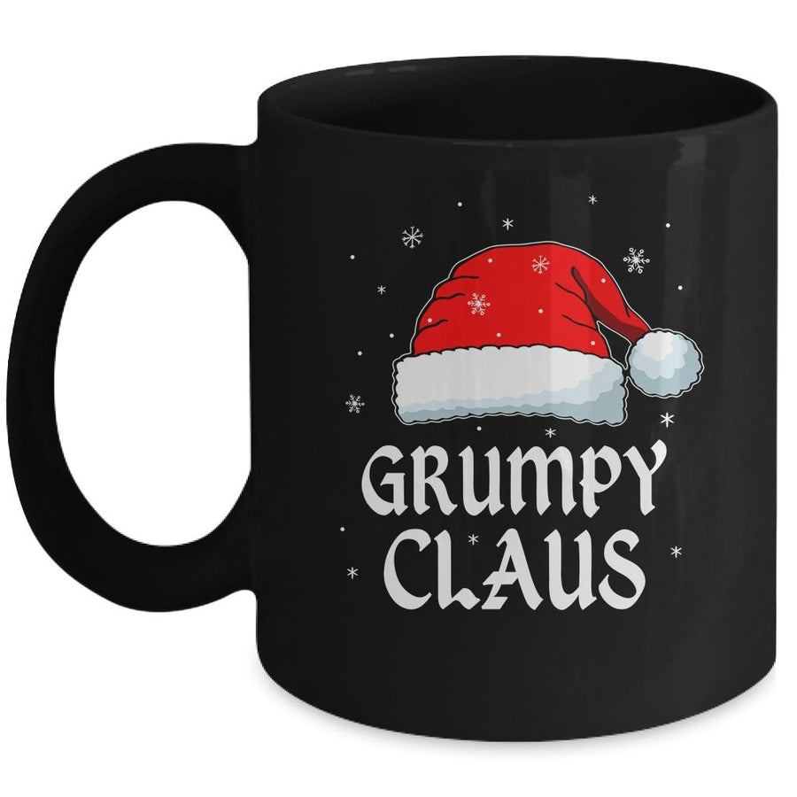Grumpy Claus Santa Hat Christmas Gift Family Matching Mug-Coffee Mug-Mug-Black
