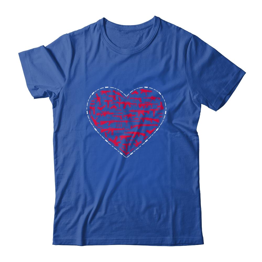 Gun Shaped Heart Valentines Days Gift Gun Lovers Gift-T-Shirt & Hoodie-Classic T-Shirt-Royal