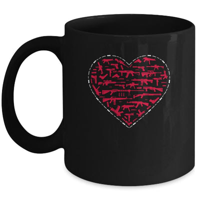 Gun Shaped Heart Valentines Days Gift Gun Lovers Gift Mug-Coffee Mug-Mug-Black