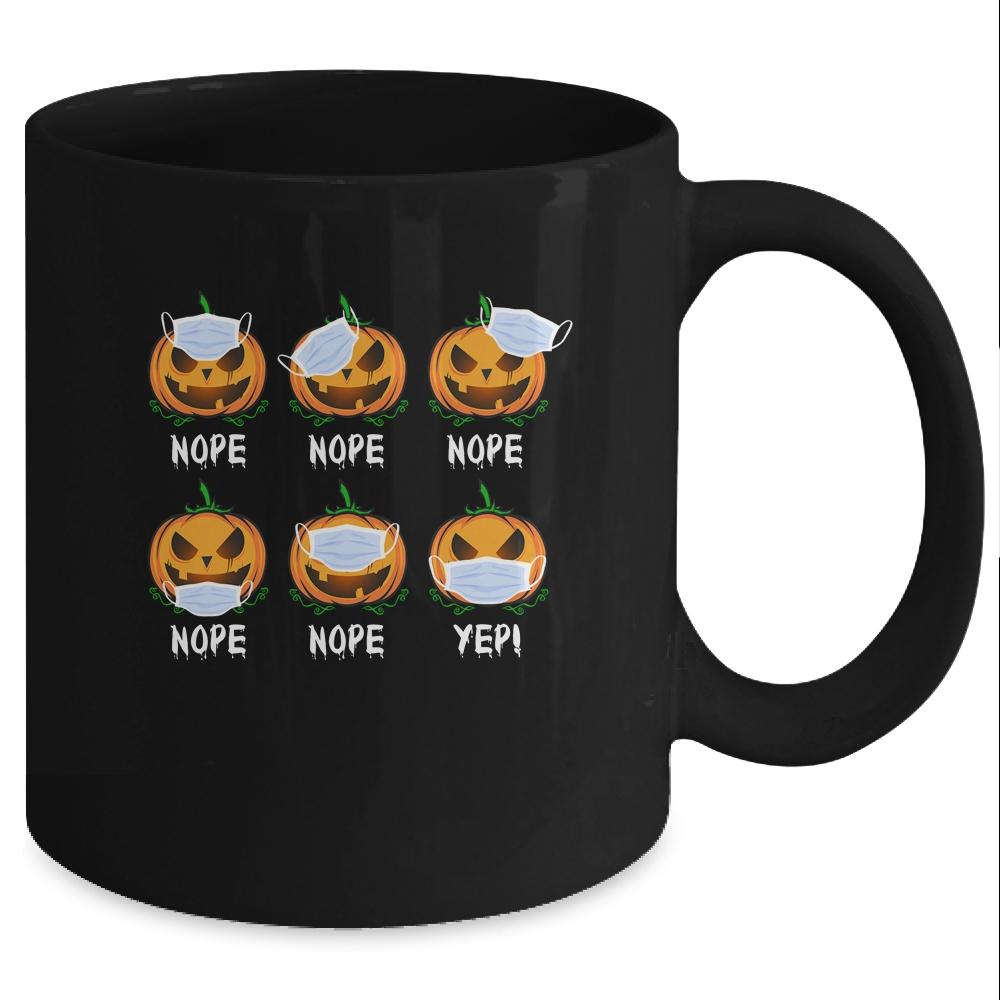 Halloween 2020 Pumpkin Wearing Mask Wrong Funny Gifts Mug-Coffee Mug-Mug-Black