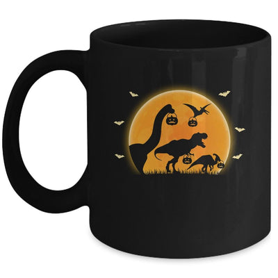 Halloween Dinosaur T-Rex Pumpkin Gift Kids Boys Girls Mug-Coffee Mug-Mug-Black