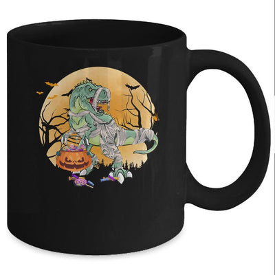 Halloween For Boys Kids Dinosaur T Rex Mummy Pumpkin Mug-Coffee Mug-Mug-Black