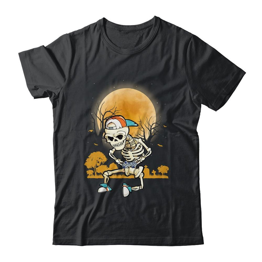 Halloween Men Boys Gamer Gift Skeleton For Boys-T-Shirt & Hoodie-Classic T-Shirt-Black