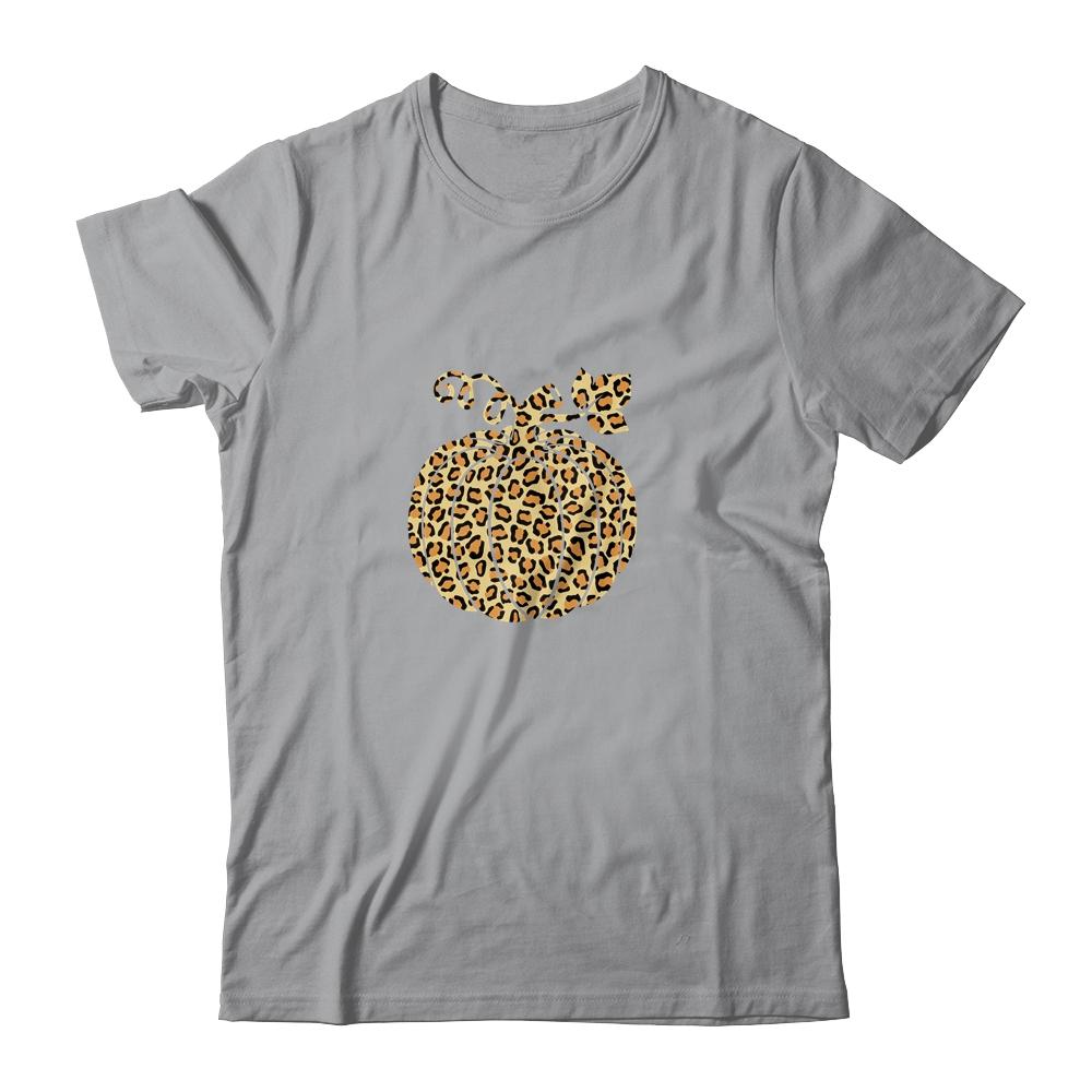 Halloween Pumpkin Women Plaid Leopard Funny Cute Fall-T-Shirt & Sweatshirt-Classic T-Shirt-Sport Grey