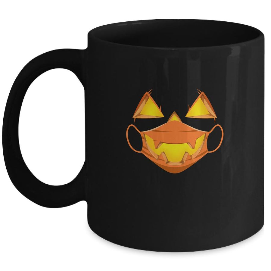 Halloween Tee Mask Costume Scary Pumpkin Mug-Coffee Mug-Mug-Black