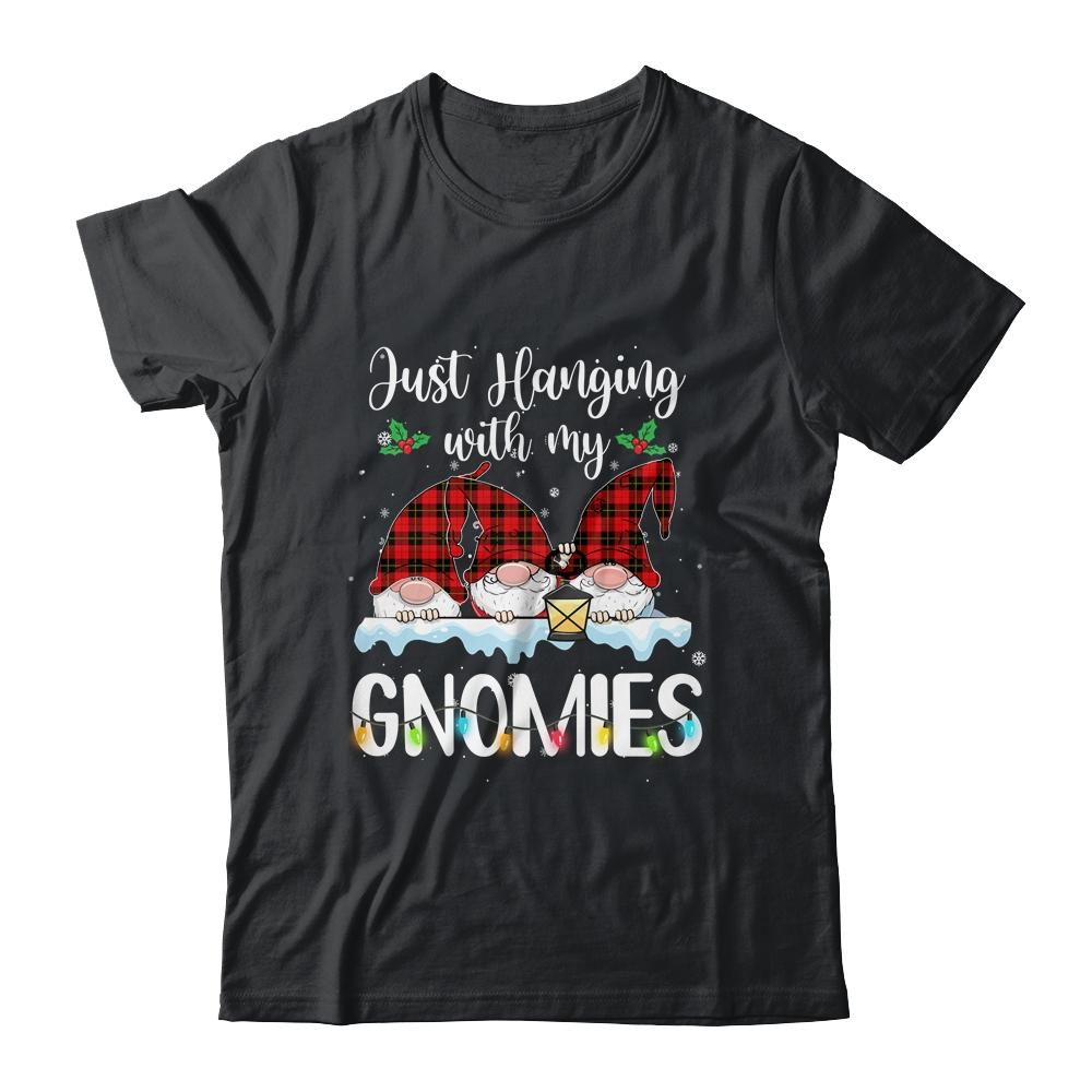 Hanging With My Gnomies Christmas Santa Gnome Xmas Tree-T-Shirt & Sweatshirt-Classic T-Shirt-Black
