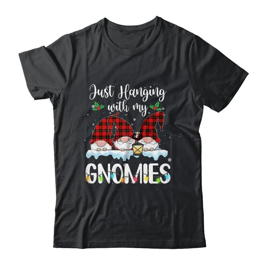 Hanging With My Gnomies Christmas Santa Gnome Xmas Tree-T-Shirt & Sweatshirt-Classic T-Shirt-Black