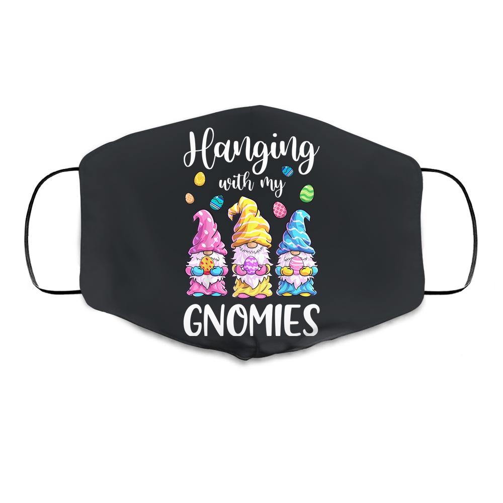 Hanging With My Gnomies Easter Day Sibling Easter Cloth Face Mask-Cloth Face Mask-Cloth Face Mask-Black